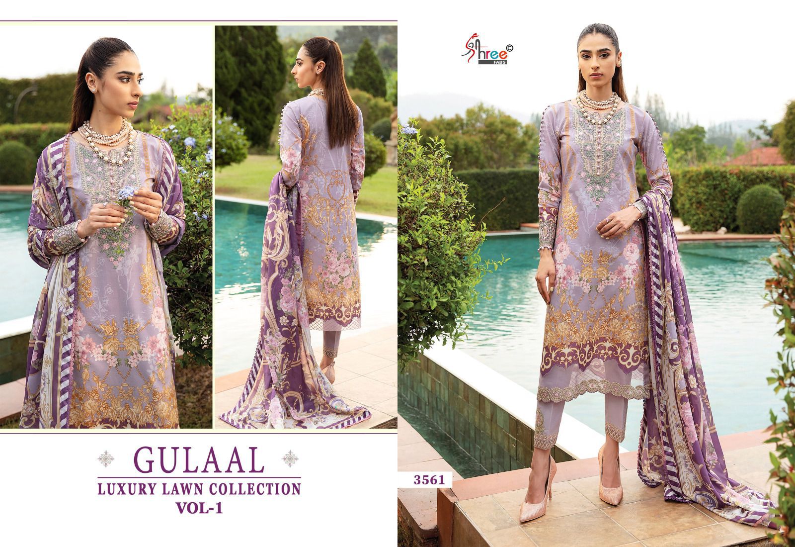 Shree Fabs Gulaal Luxury Lawn Collection Vol 1 Pakistani Suits At Wholesale Rate