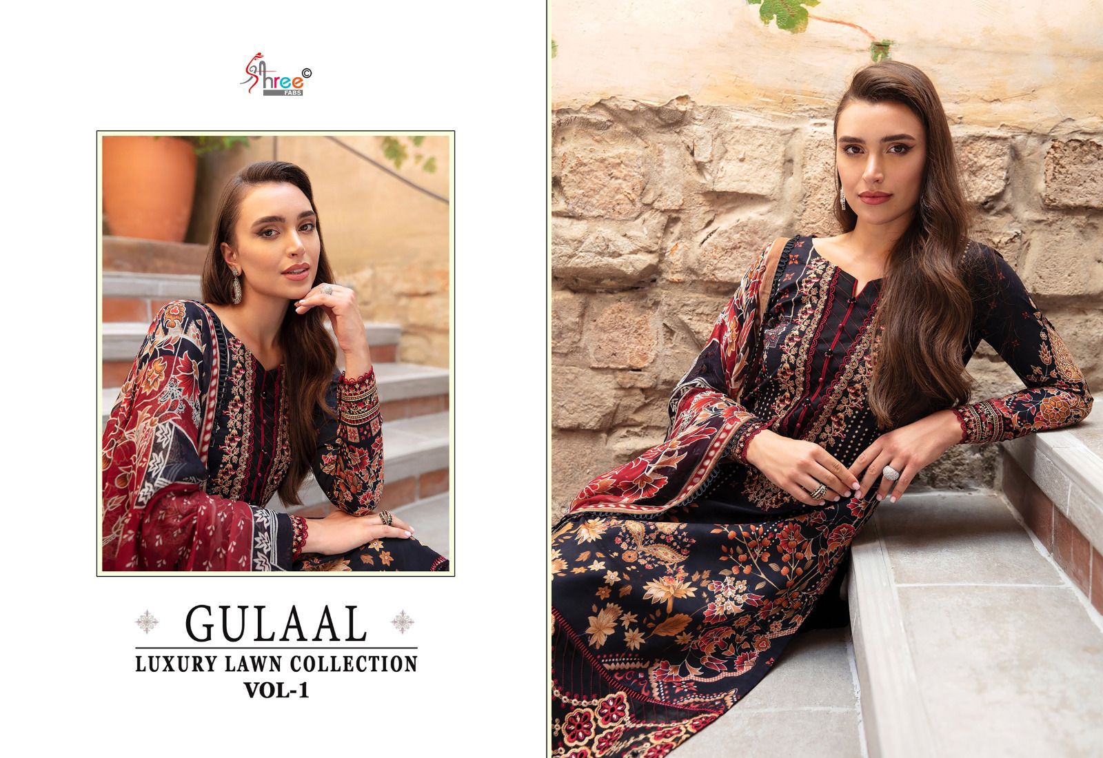 Shree Fabs Gulaal Luxury Lawn Collection Vol 1 Pakistani Suits At Wholesale Rate