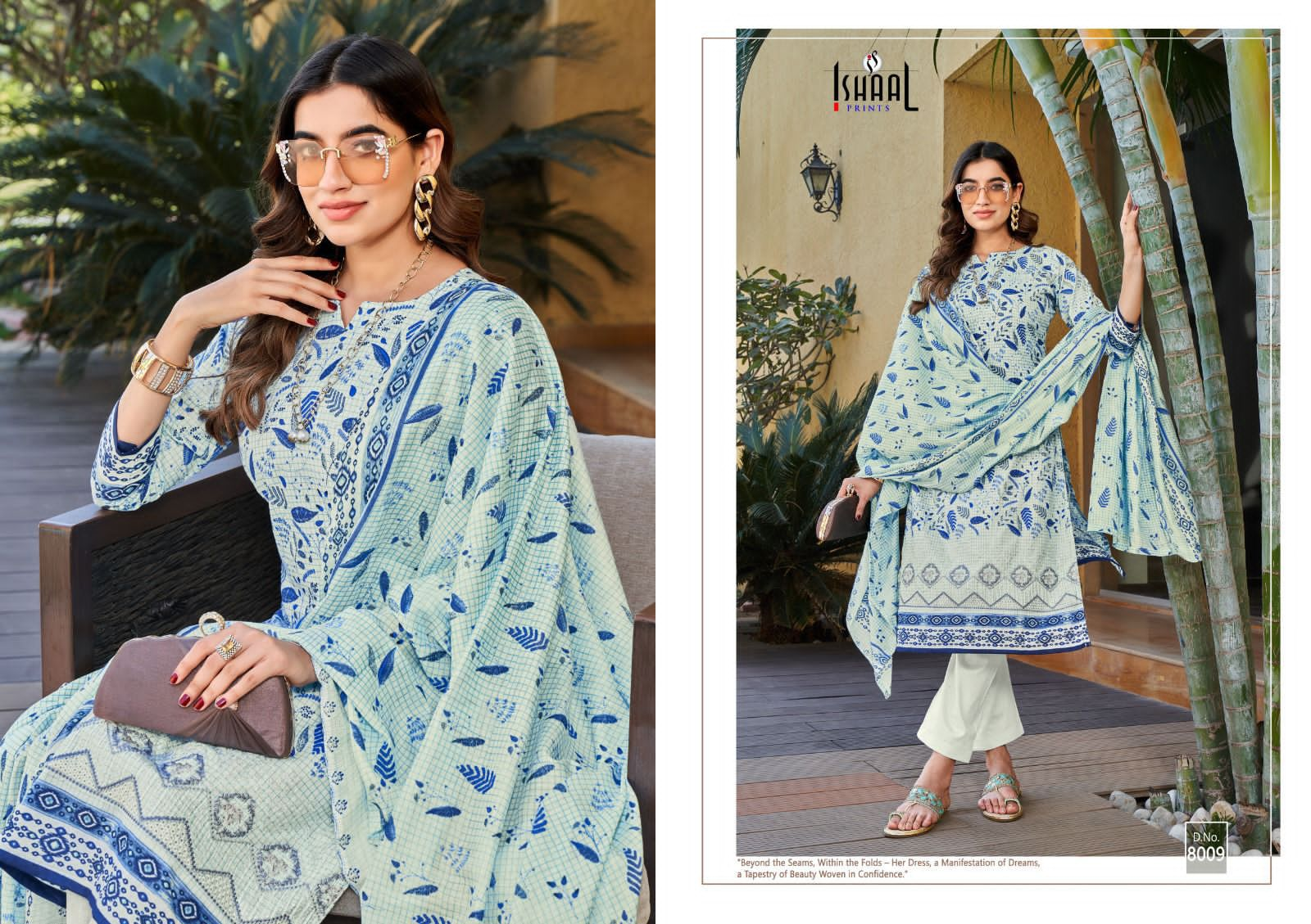 Ishaal Embroidered vol 8 Lawn Cotton With Embroidery Work Salwar Kameez At Wholesale Rate