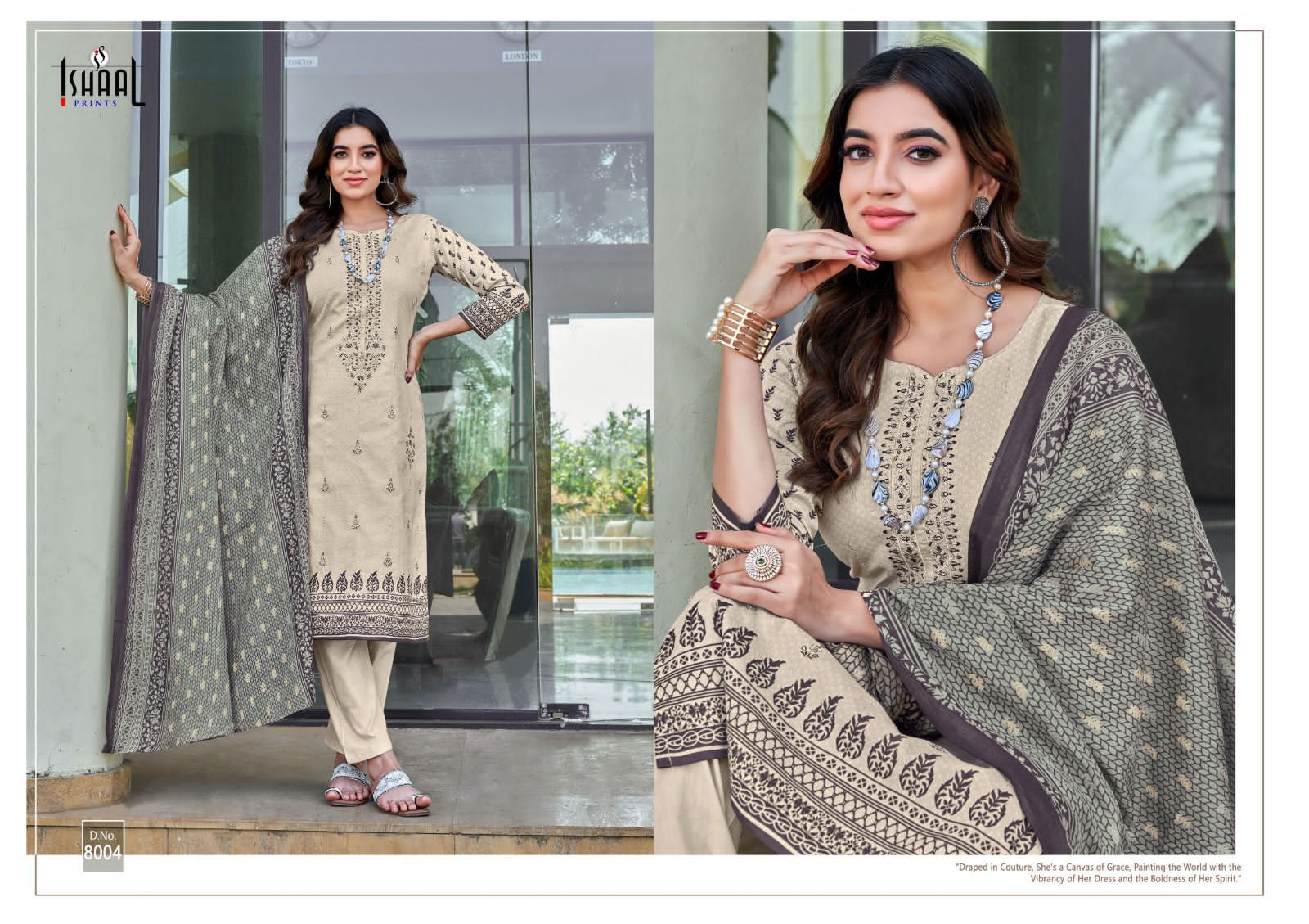 Ishaal Embroidered vol 8 Lawn Cotton With Embroidery Work Salwar Kameez At Wholesale Rate