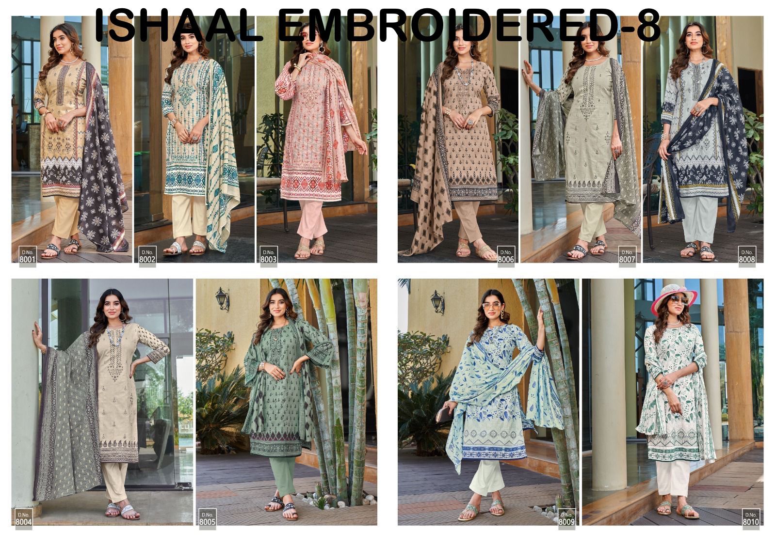 Ishaal Embroidered vol 8 Lawn Cotton With Embroidery Work Salwar Kameez At Wholesale Rate