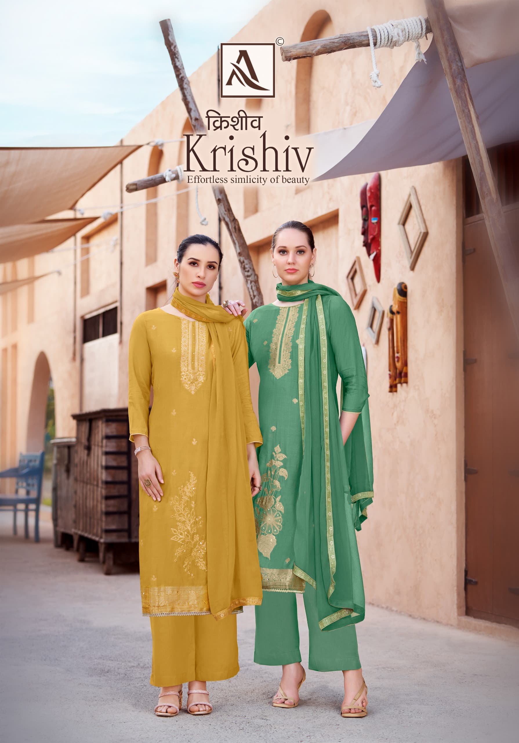 Alok Suit Krishiv Viscose Maslin With Handwork Salwar Kameez Supplier In Surat