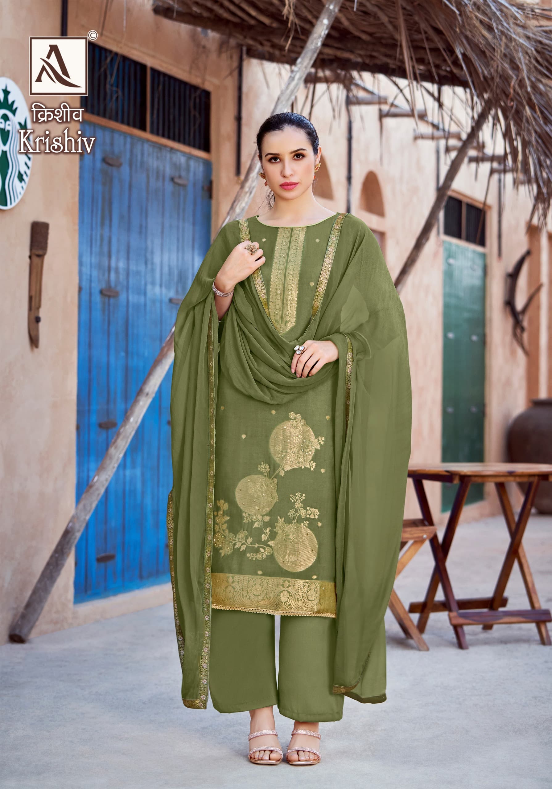 Alok Suit Krishiv Viscose Maslin With Handwork Salwar Kameez Supplier In Surat