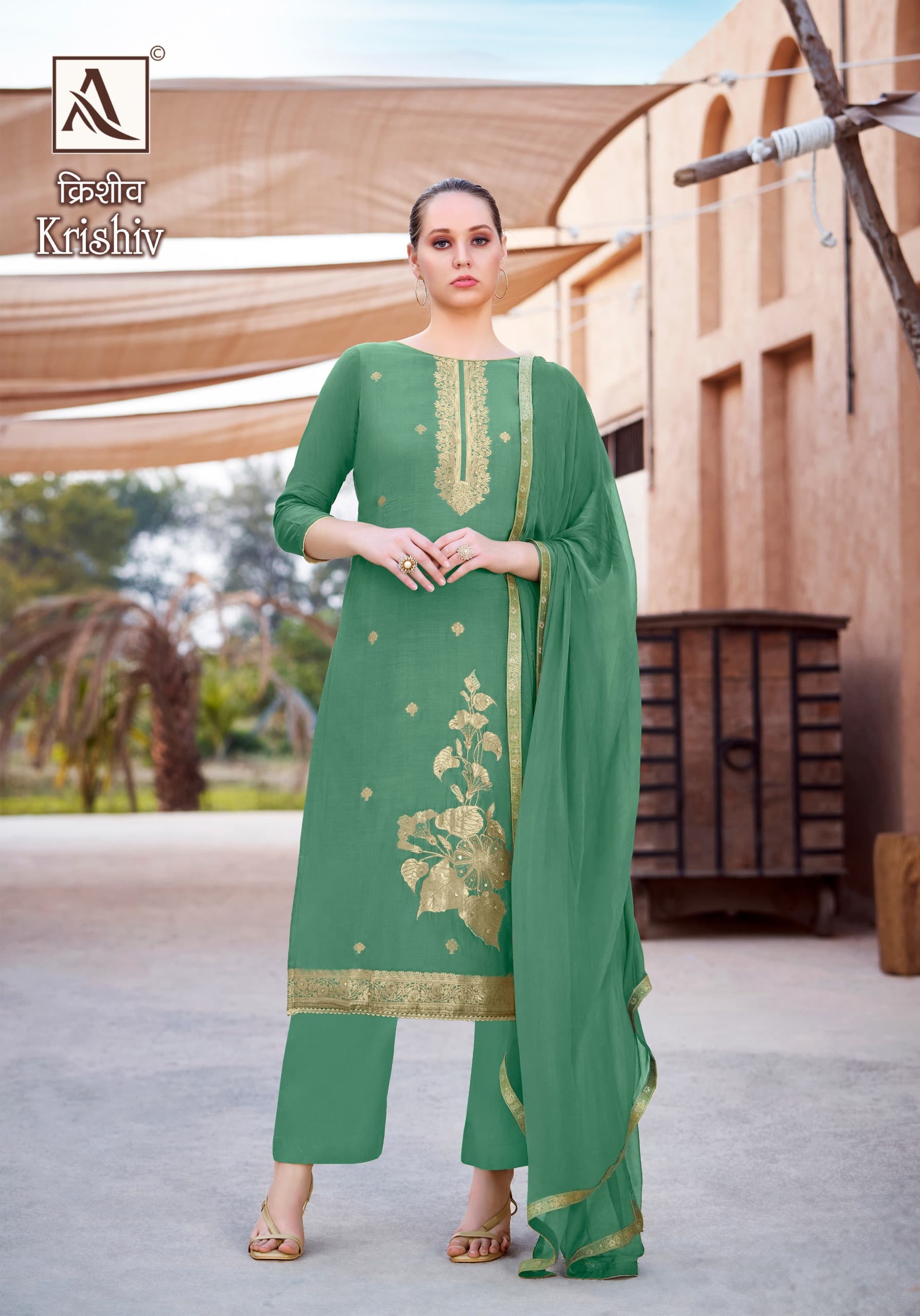 Alok Suit Krishiv Viscose Maslin With Handwork Salwar Kameez Supplier In Surat