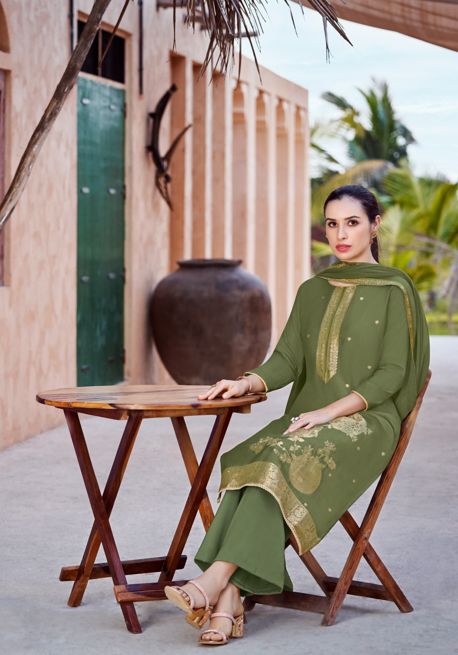 Alok Suit Krishiv Viscose Maslin With Handwork Salwar Kameez Supplier In Surat