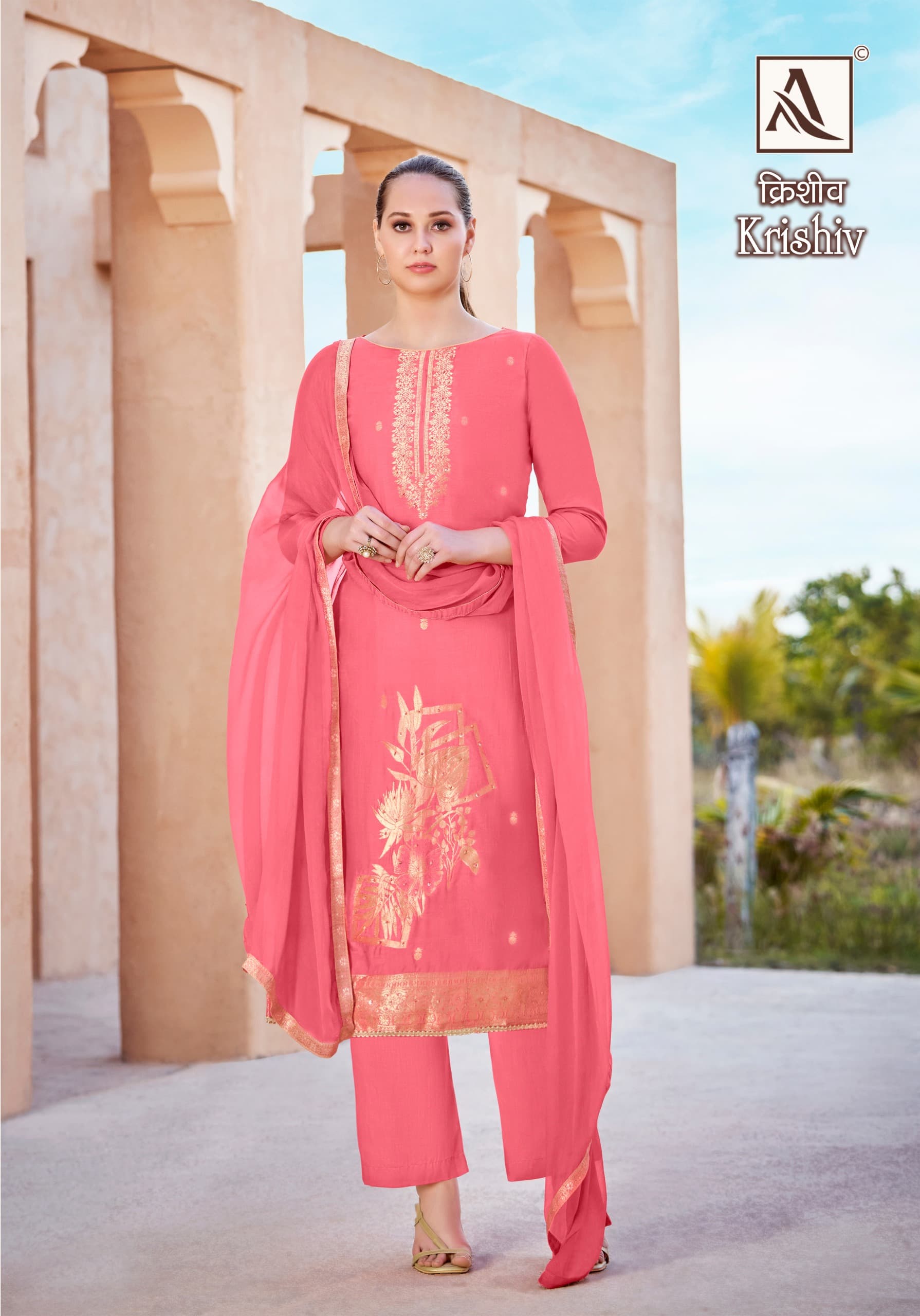 Alok Suit Krishiv Viscose Maslin With Handwork Salwar Kameez Supplier In Surat