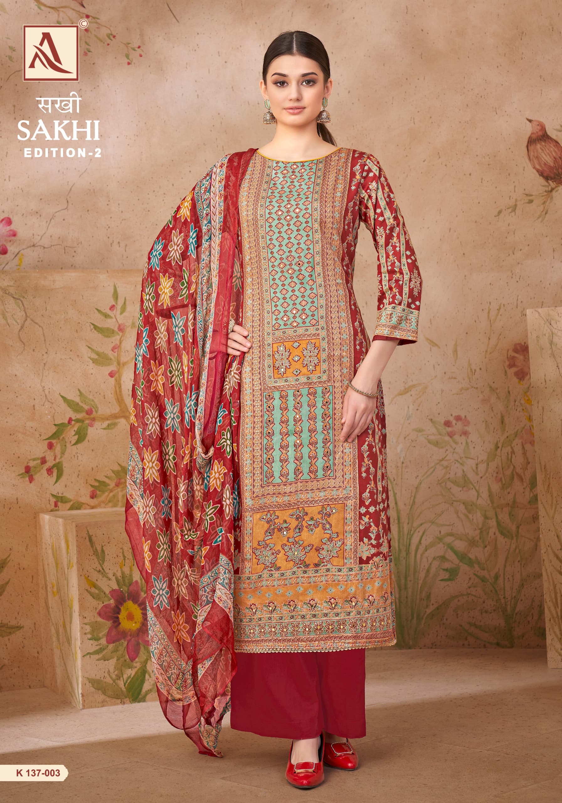 Alok Suit Sakhi Vol 2 Zam Cotton With Handwork Latest Salwar Suit Collection