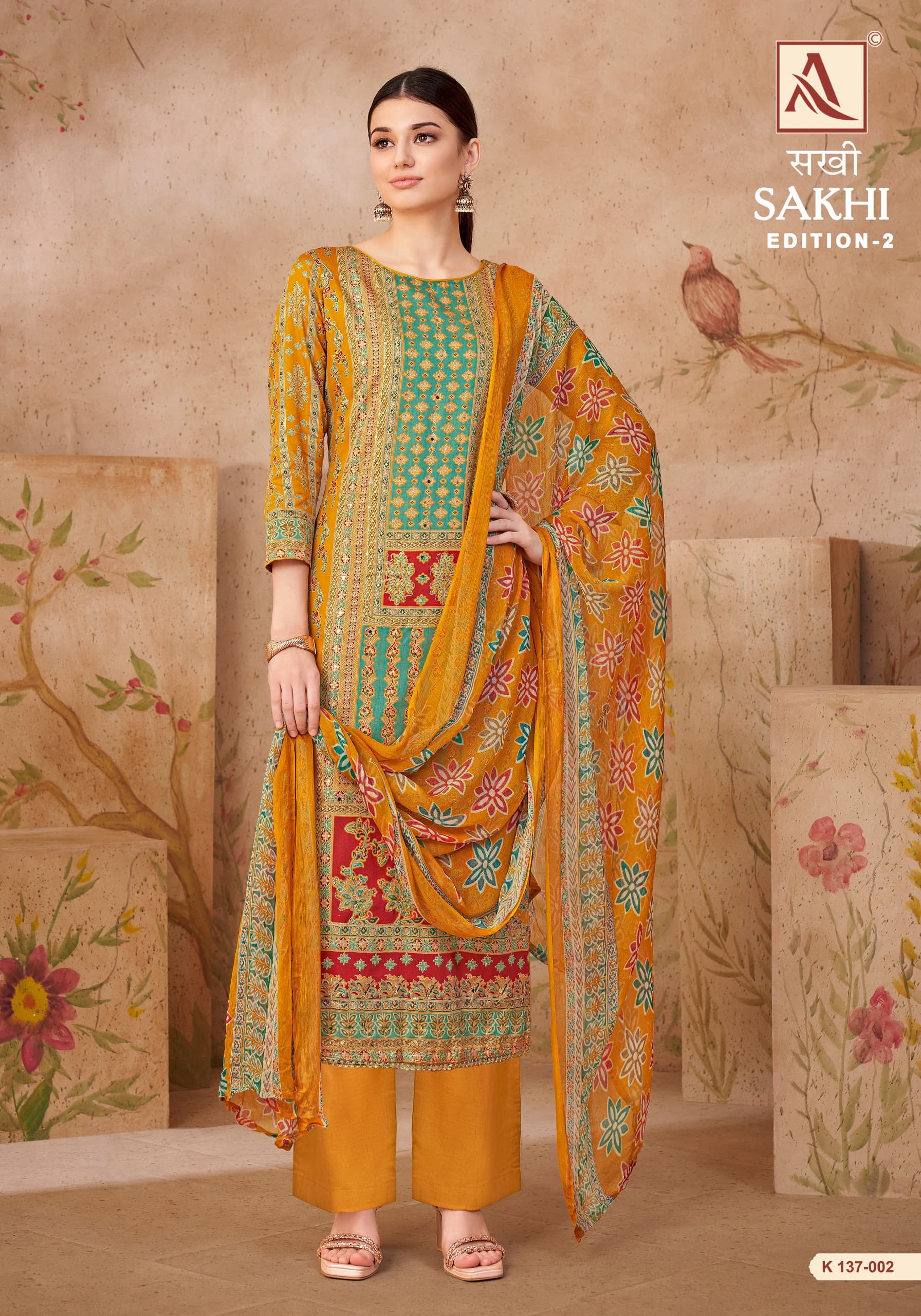 Alok Suit Sakhi Vol 2 Zam Cotton With Handwork Latest Salwar Suit Collection