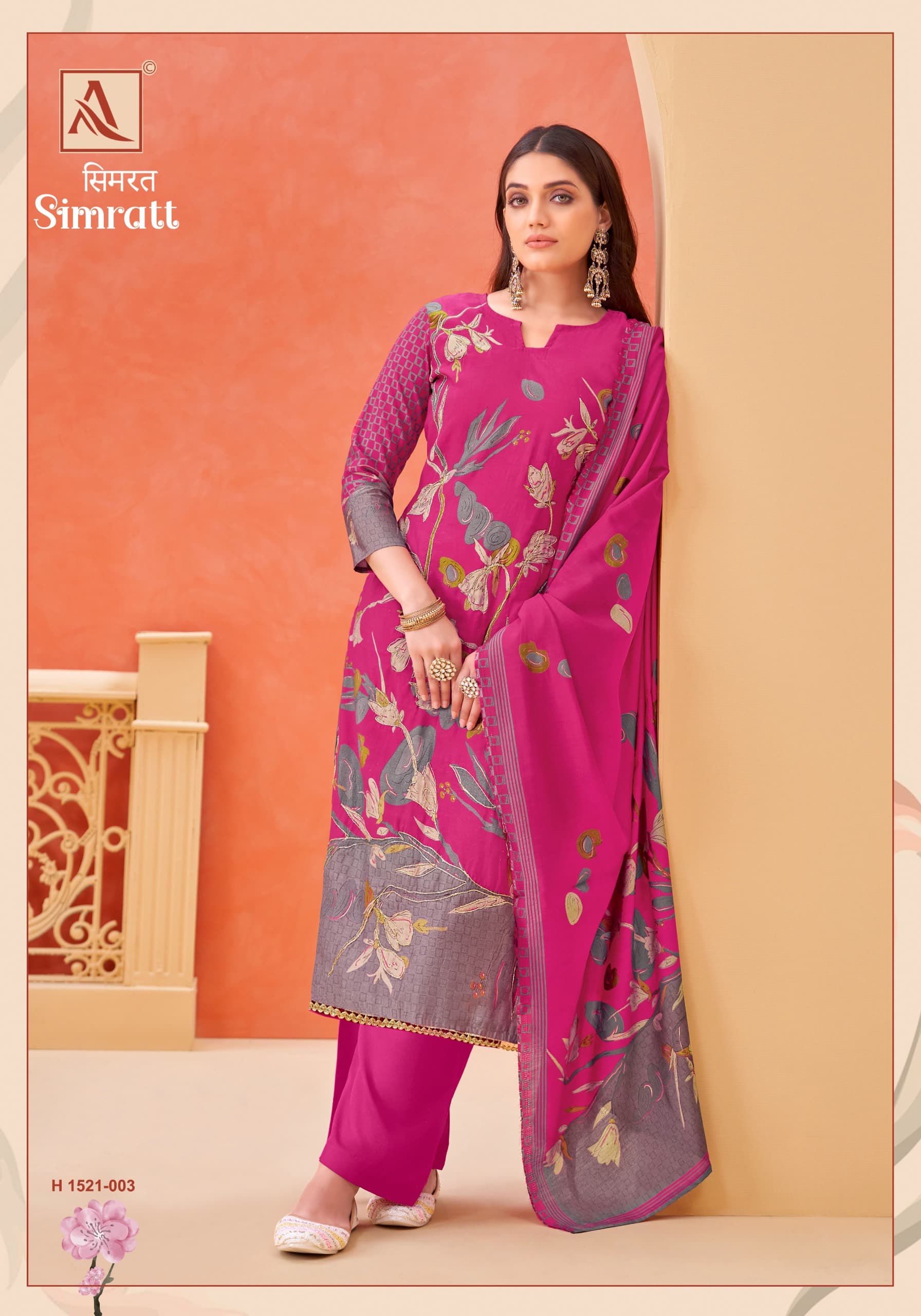 Alok Suit Simratt Viscose With Aari Work Unstitch Salwar Kameez Supplier In Surat