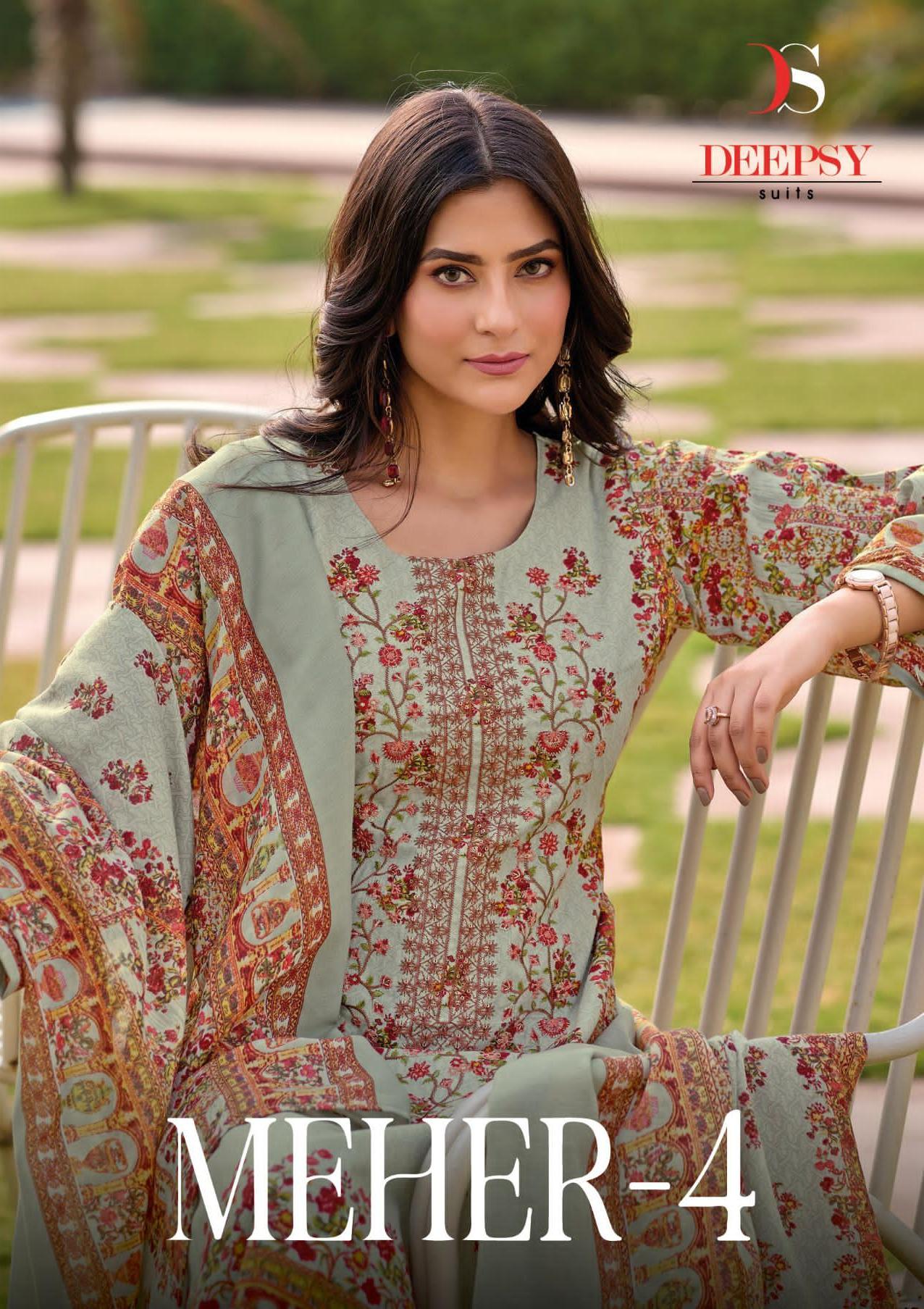 Deepsy Suits Meher 4 Cotton Embroidery Work Salwar Kameez Latest Collection