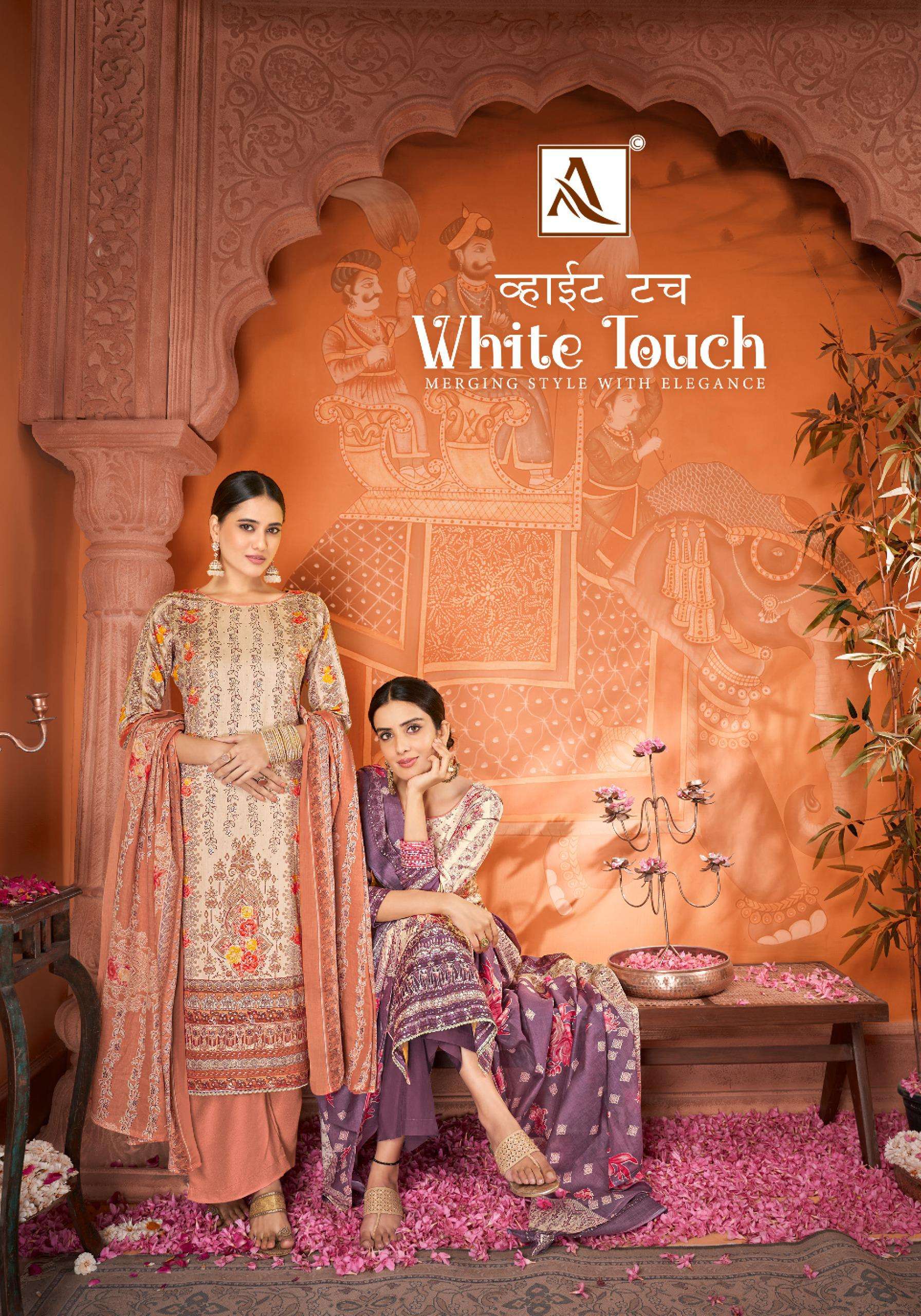 Alok Suit White Touch Jam Cotton With Work Salwar Kameez Supplier In Surat