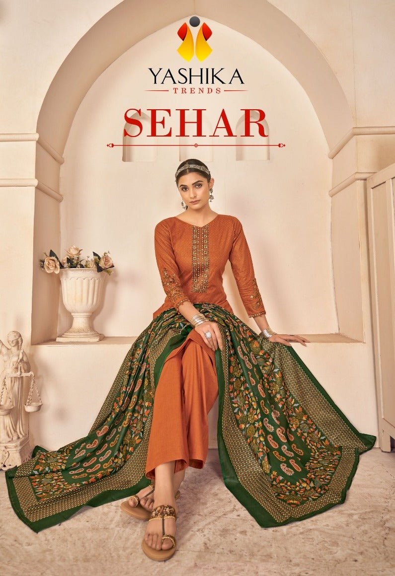 Yashika Trends Sehar Cotton With Embroidery Work Salwar Suits Wholesale Supplier In Surat