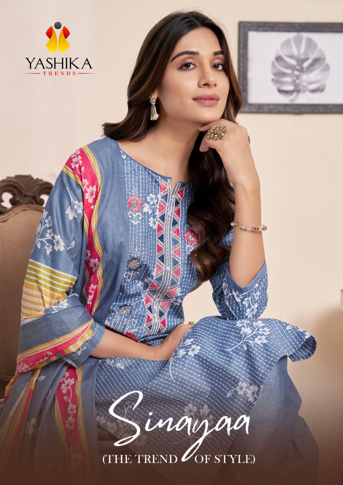 Yashika trends Simayaa Cotton With Embroidery Work Salwar Suit At Low Price