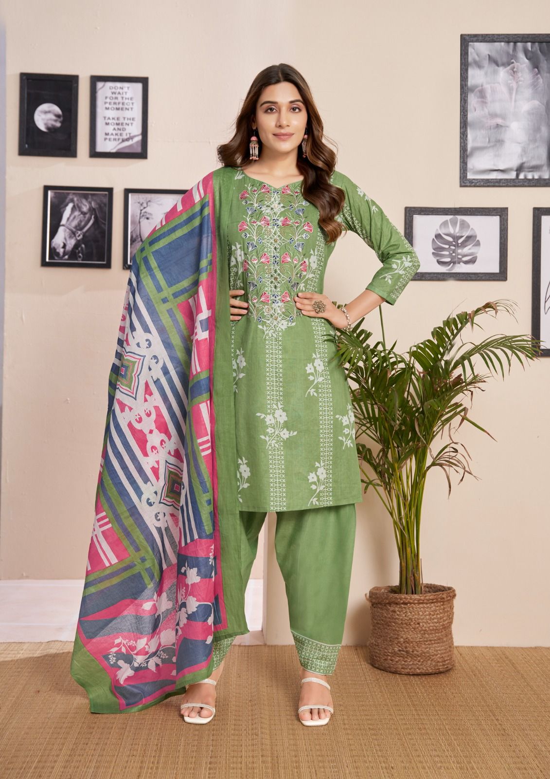 Yashika trends Simayaa Cotton With Embroidery Work Salwar Suit At Low Price