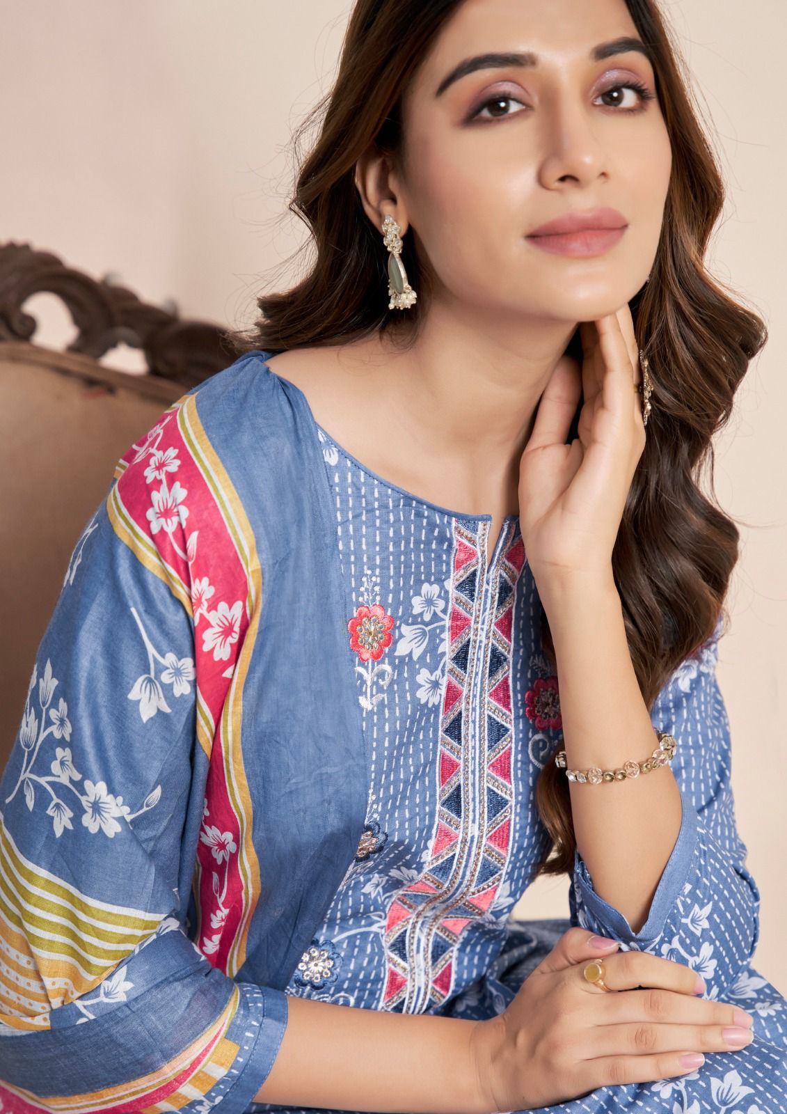 Yashika trends Simayaa Cotton With Embroidery Work Salwar Suit At Low Price