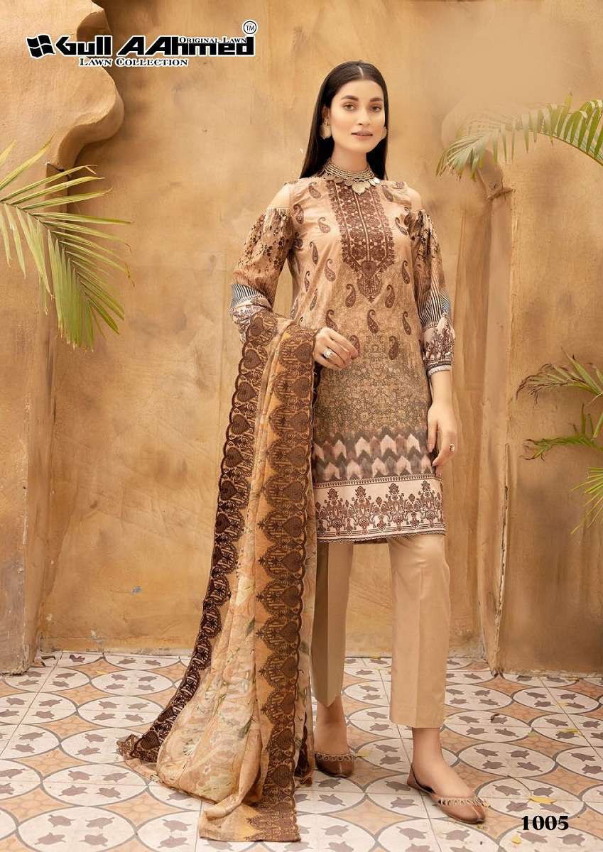 Gull a Ahmed Zarqash Embroidered Lawn Collection Pakistani Suit Wholesaler surat - jilaniwholesalesuit