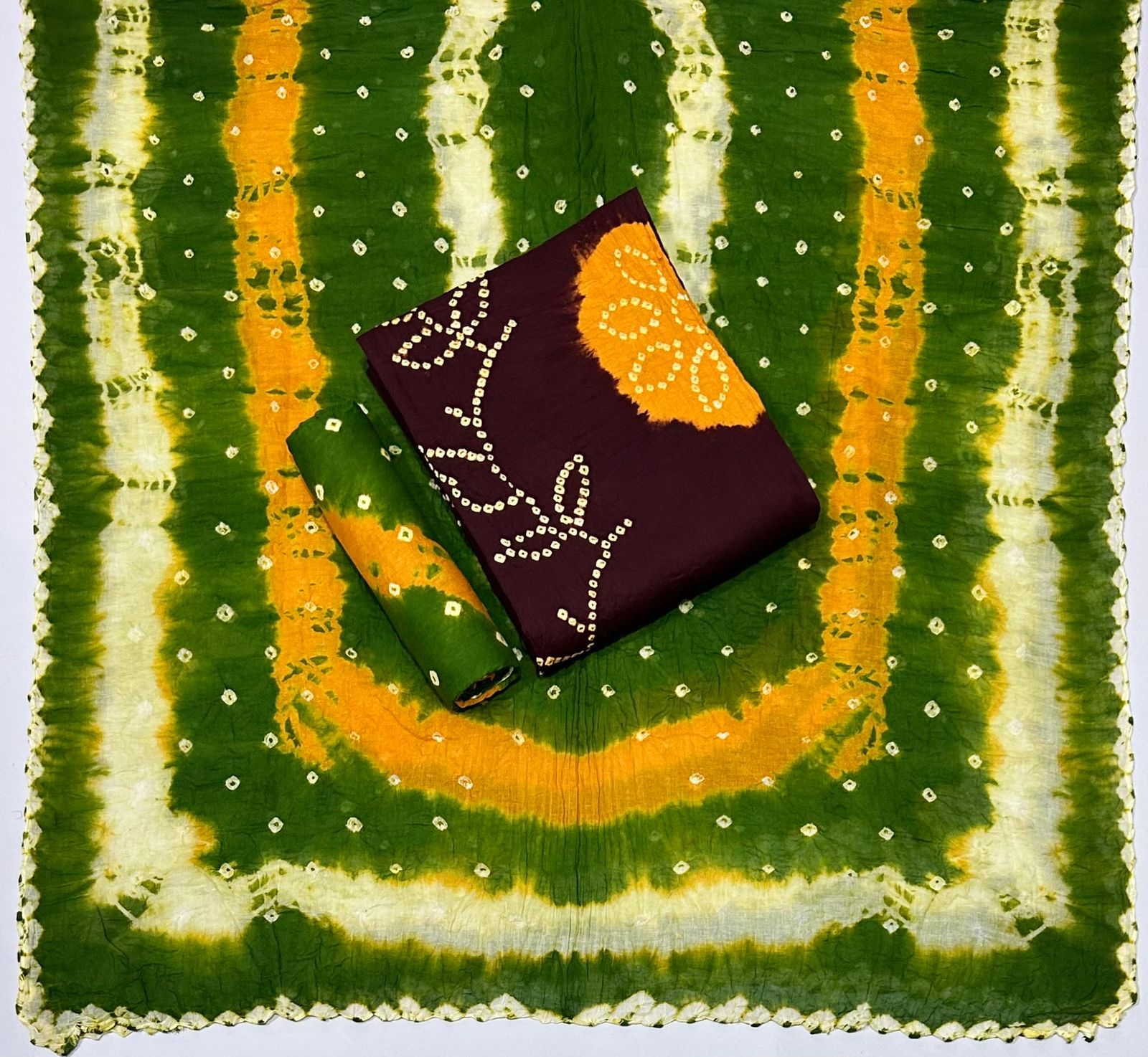 Jilani Textile Bandhani Vol 1 Satin Cotton Bandhani Dress Material Manufacturer In Jetpur - jilaniwholesalesuit