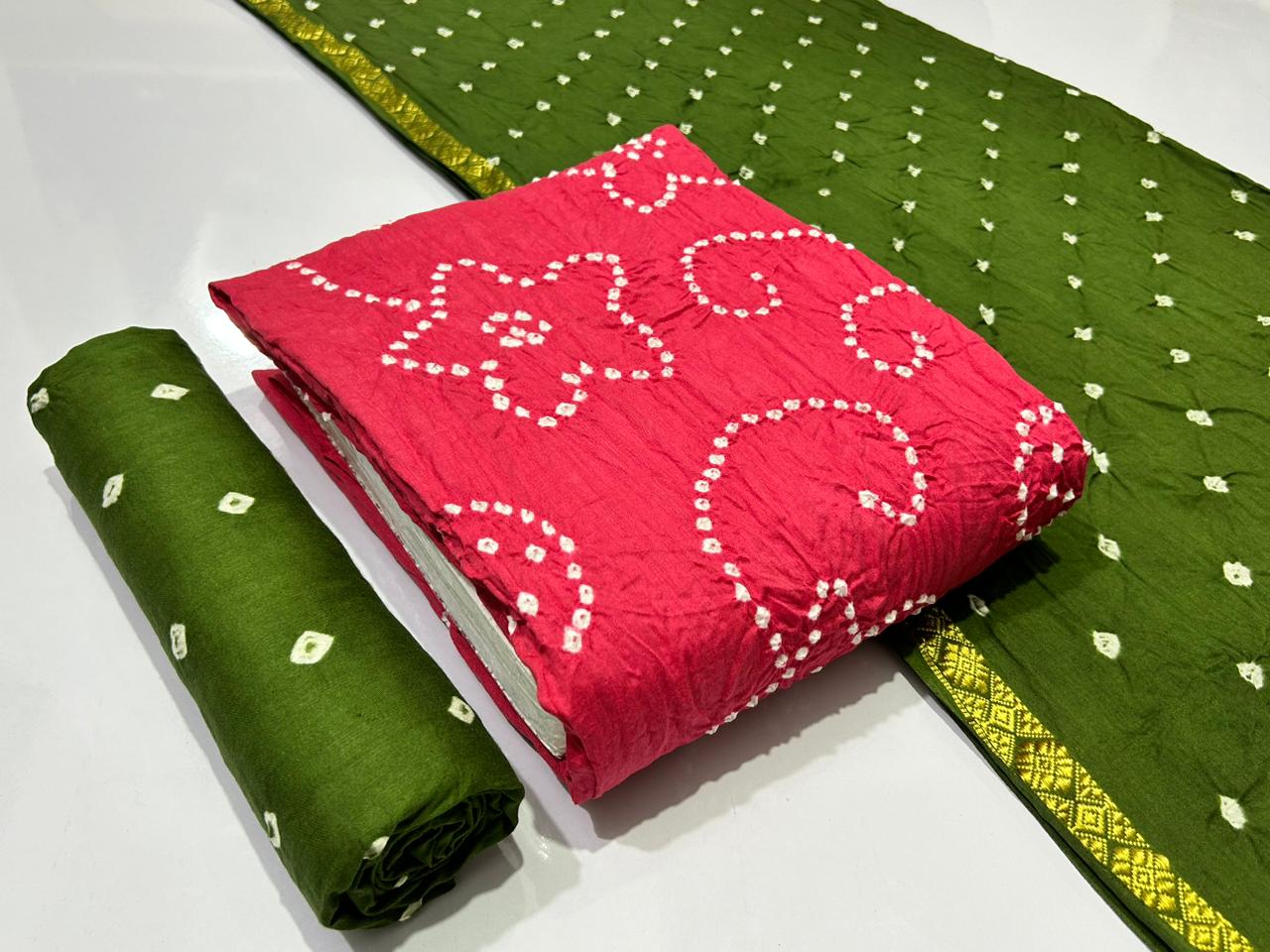 Cotton Bandhani Dress Material at Rs 500/piece | Surat | ID: 23323863162