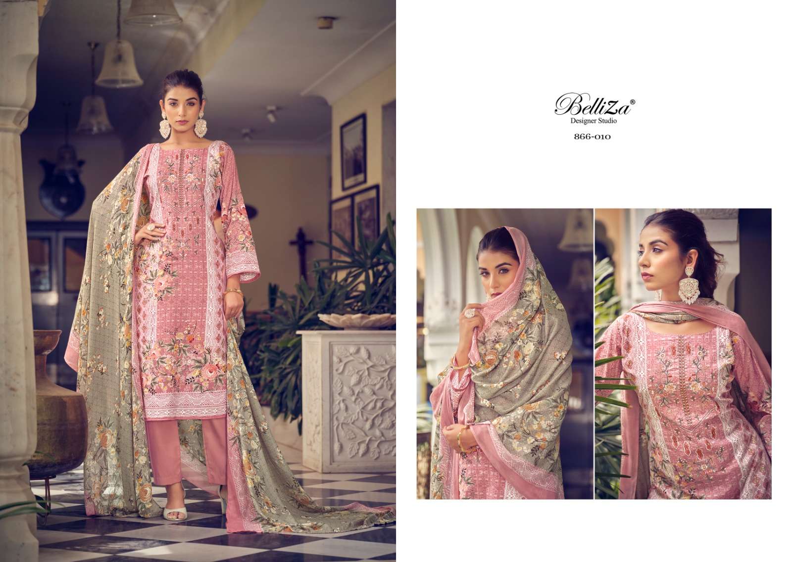 Belliza Designer Studio Naira Vol 27 Cotton Digital Print Embroidery Work Salwar Suits Collection At Wholesale Rate - jilaniwholesalesuit