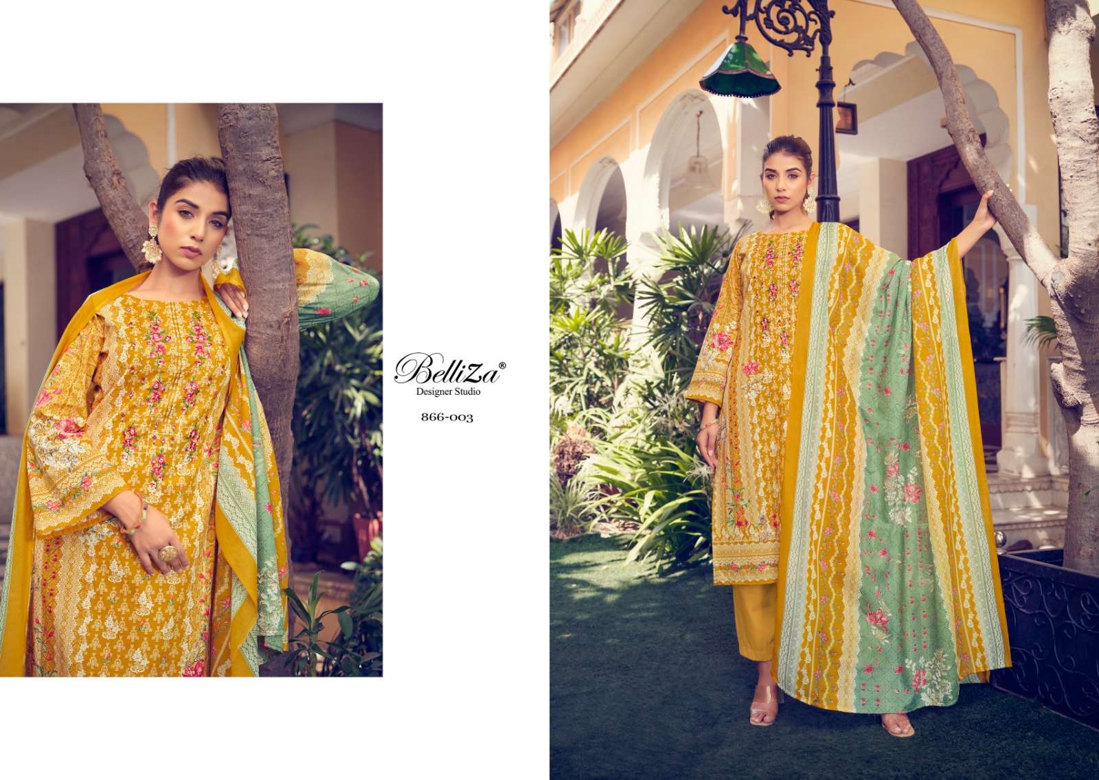 Belliza Designer Studio Naira Vol 27 Cotton Digital Print Embroidery Work Salwar Suits Collection At Wholesale Rate - jilaniwholesalesuit