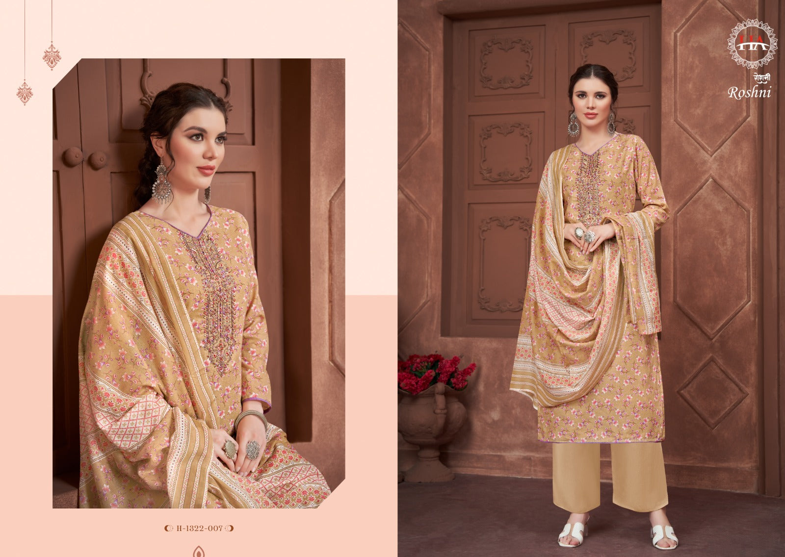 Harshit fashion hub roshni cotton with embroidery work salwar suits wholesale supplier - jilaniwholesalesuit