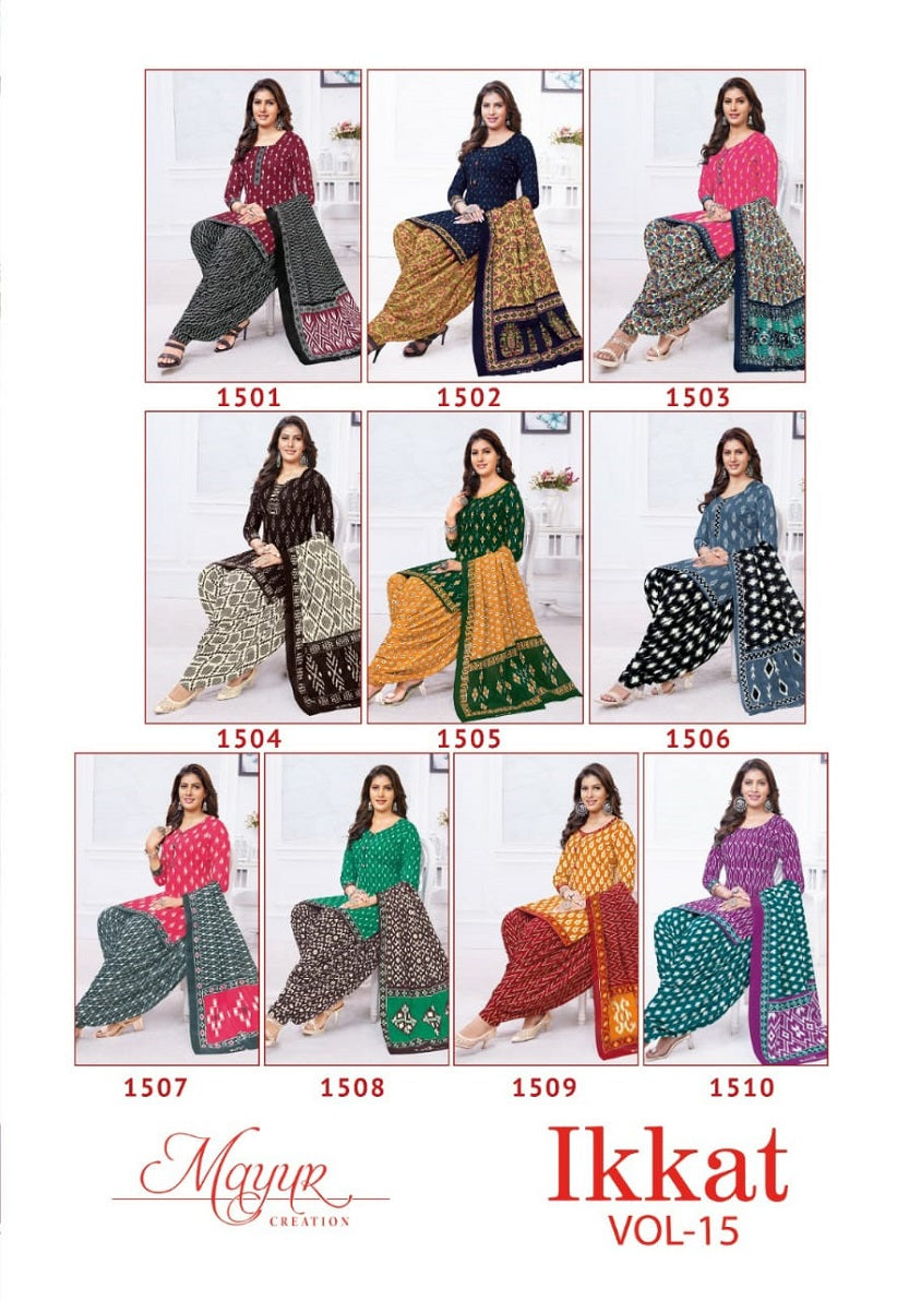 Mayur creation Ikkat vol 15 cotton printed dress material wholesale jetpur - jilaniwholesalesuit