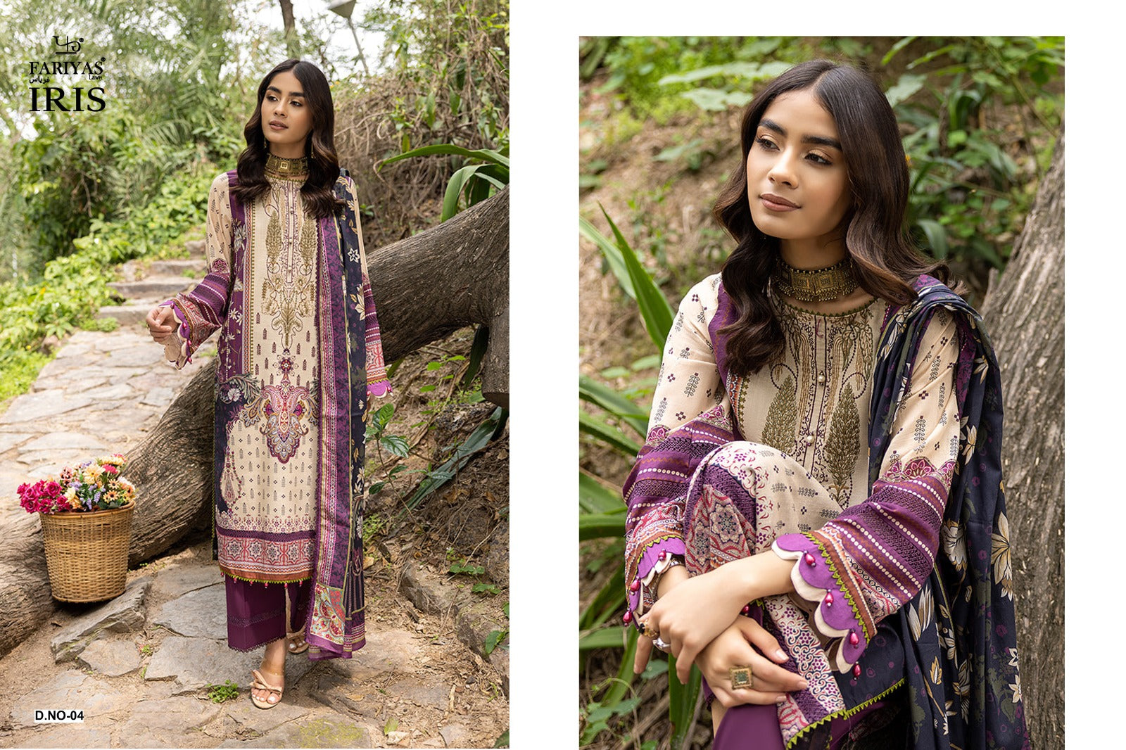 Fariyas iris Cotton With Embroidery Work Pakistani Wholesale Suits - jilaniwholesalesuit