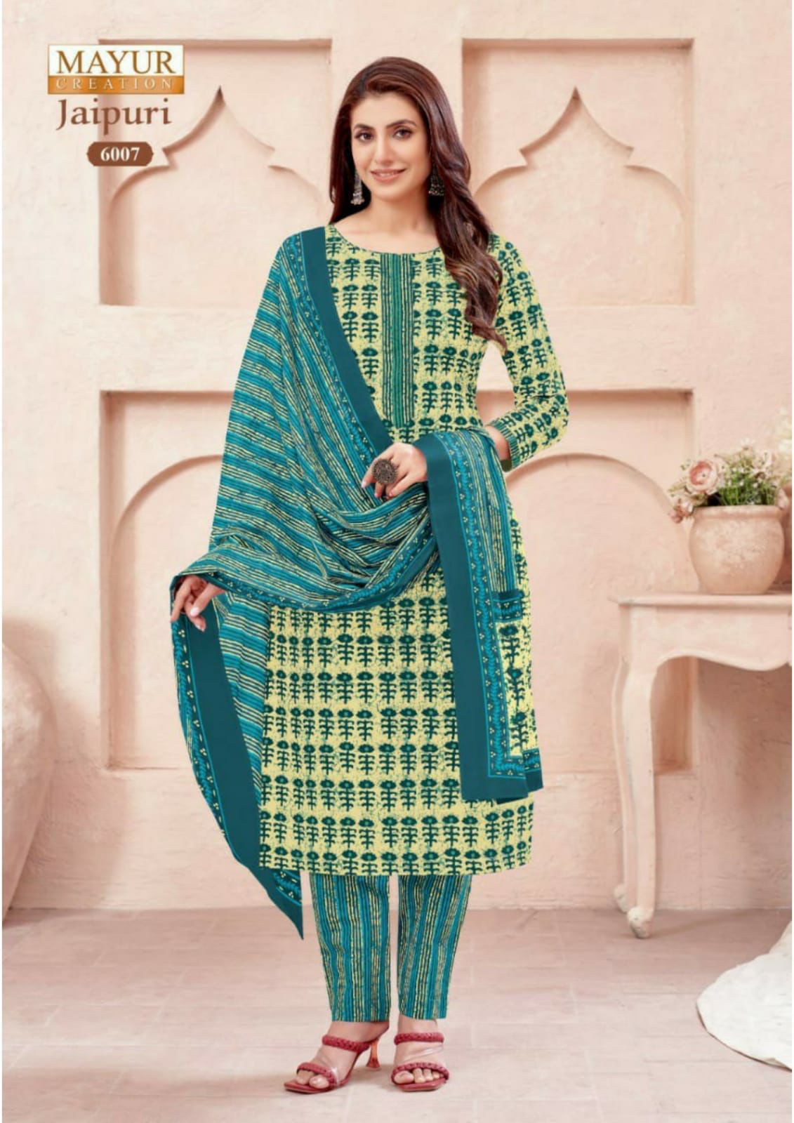 Mayur Creation Jaipuri Vol 6 Cotton Printed Dress Material Jetpur - jilaniwholesalesuit