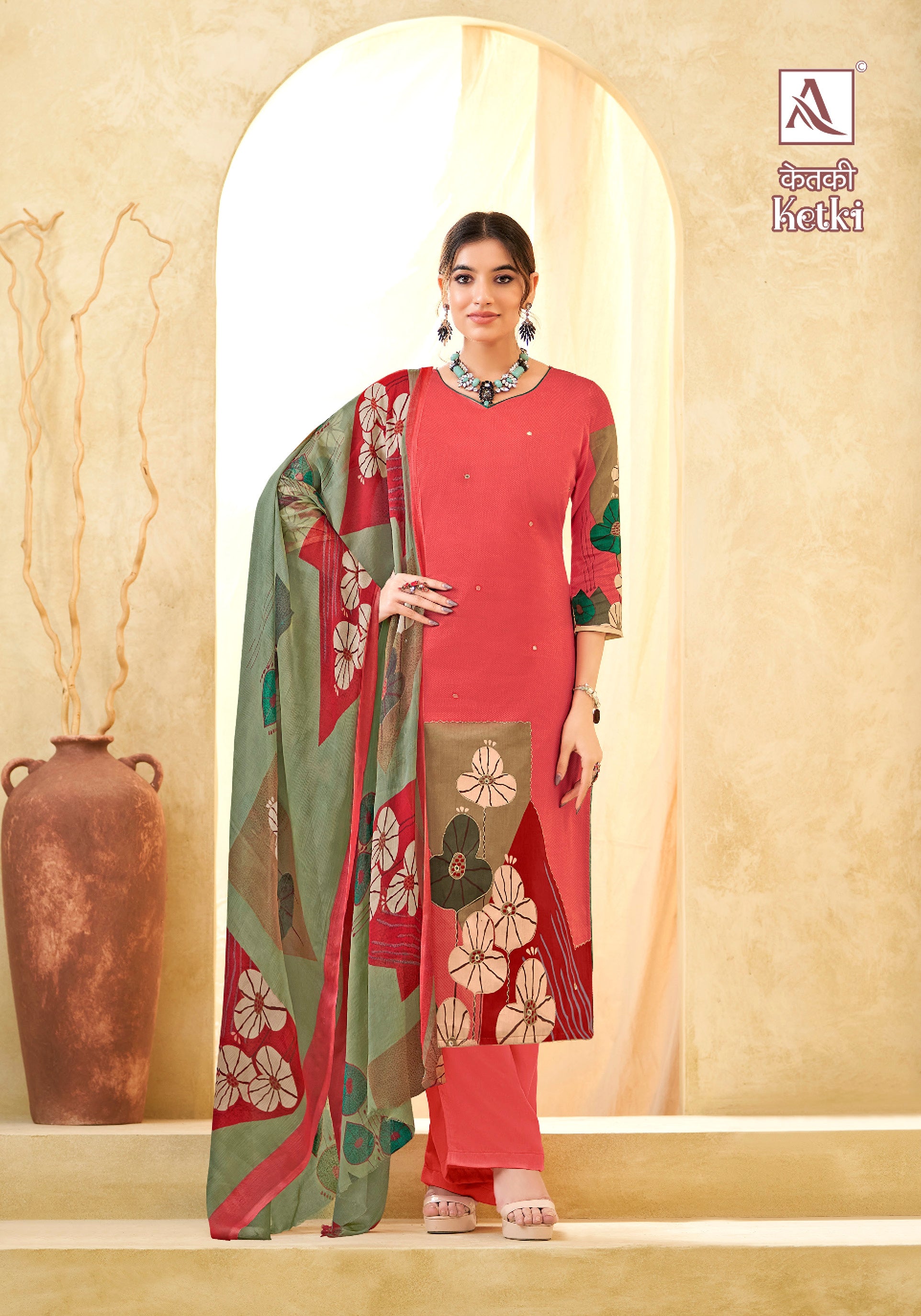 Alok Suit Ketki Jam Cotton With Embroidery Work Salwar Suit Latest Collection At Wholesale Rate