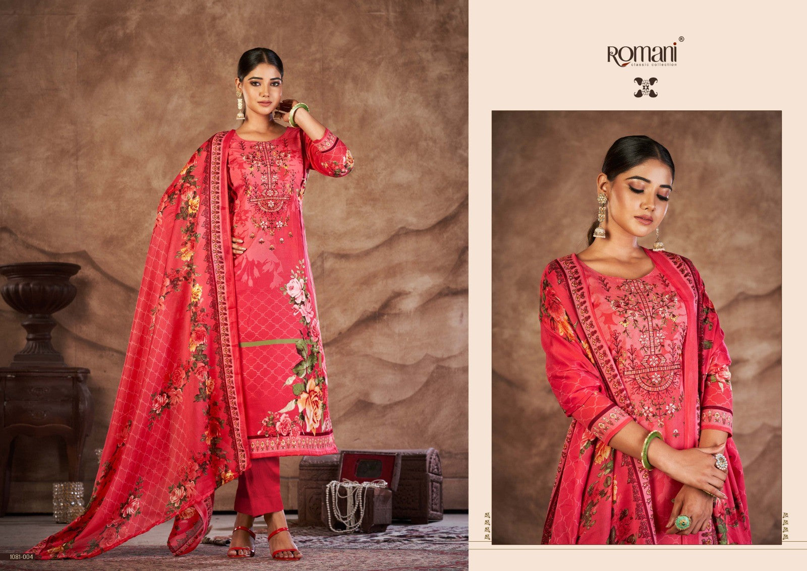 Romani Mareena Vol 16 Soft Cotton With Embroidery Work Low range cotton suits at wholesale rate - jilaniwholesalesuit