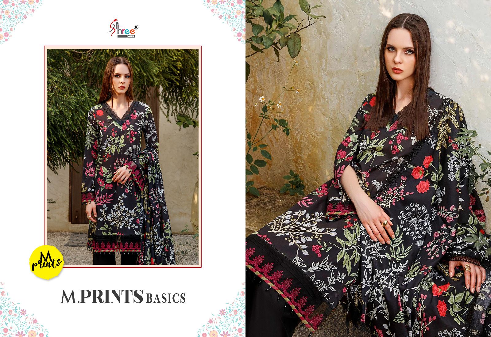 Shree fabs m prints basics Cotton with embroidery wok pakistani suits design - jilaniwholesalesuit