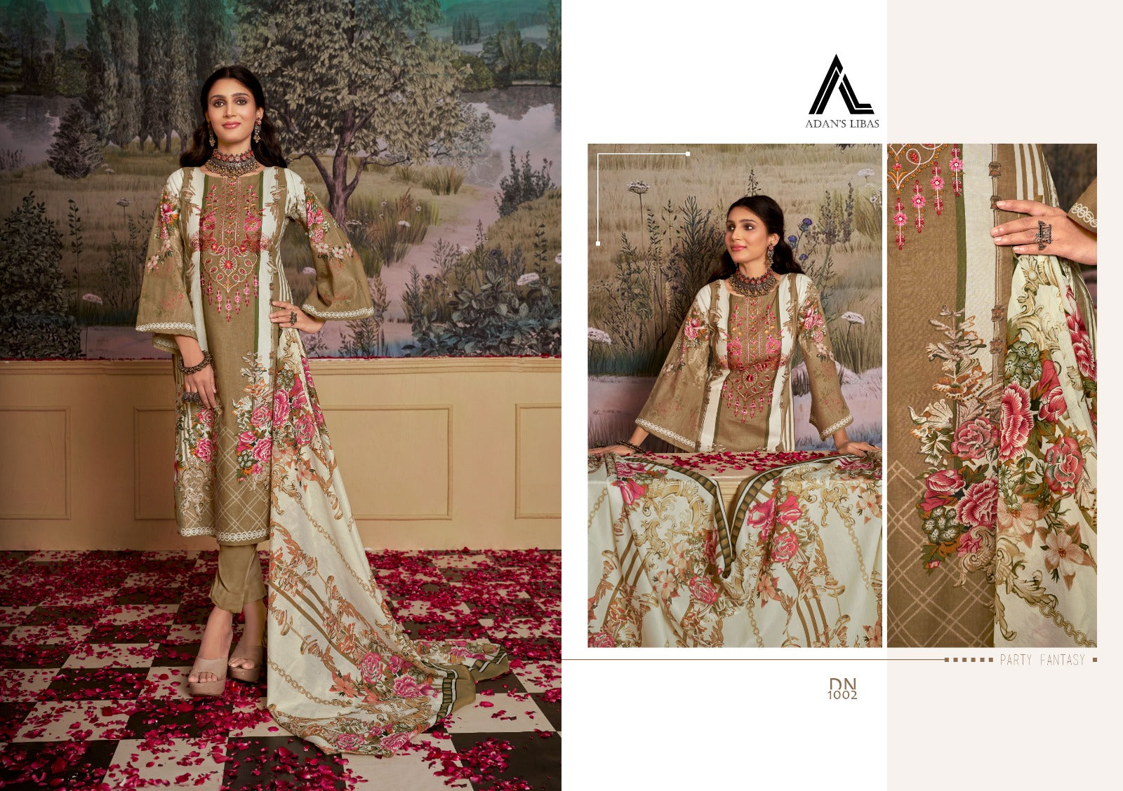 Adans Libas naira vol 27 Cotton With Embroidery Work Pakistani Dress Material Wholesaler - jilaniwholesalesuit