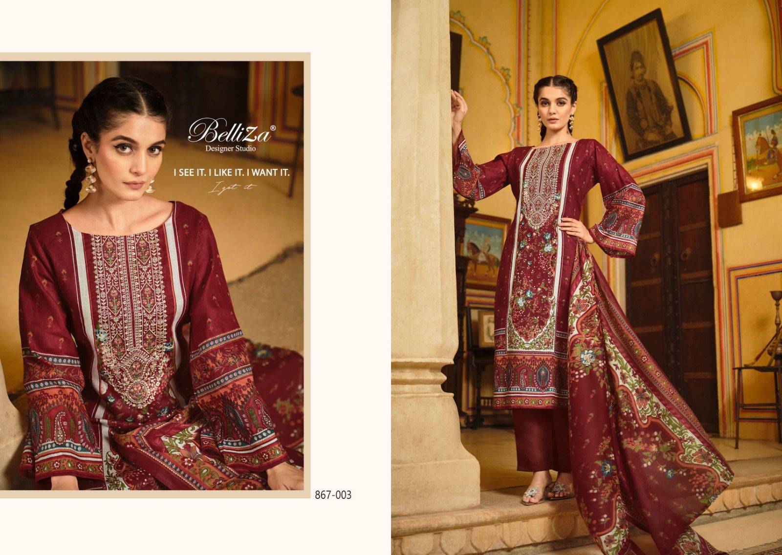 Belliza designer studio naira vol 29 cotton with embroidery work Designer Salwar Suits Wholesale Supplier - jilaniwholesalesuit