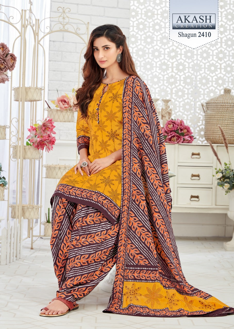 Mayur Akash Creation Shagun Vol 24 Low Range Cotton Printed Dress Material Wholesaler In Jetpur - jilaniwholesalesuit