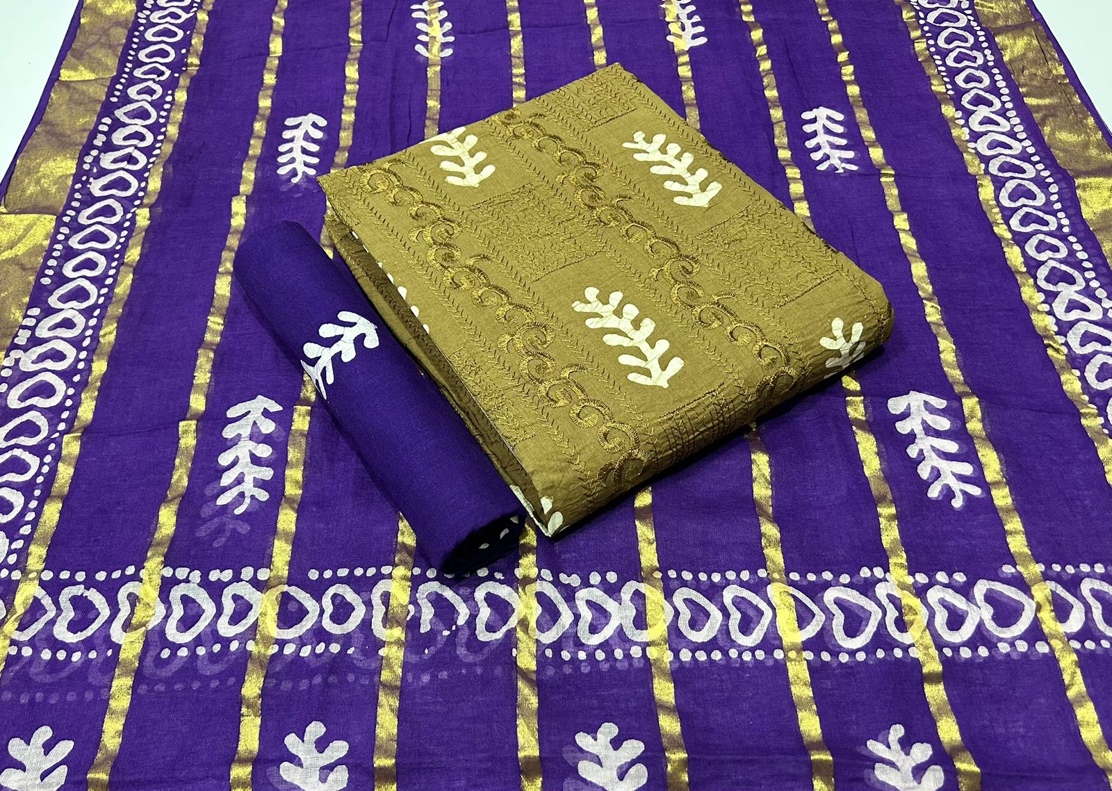 Jilani Textile Cotton Embroidery Work Wax Batik Suit Manufacturer In Jetpur - jilaniwholesalesuit
